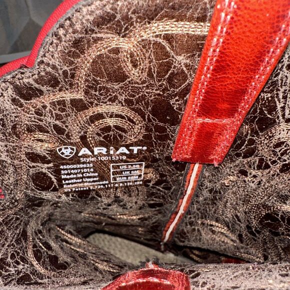 Ariat Legend Boots Womens Size 8.5B Red Cowgirl Western Embroidered - Picture 8 of 12